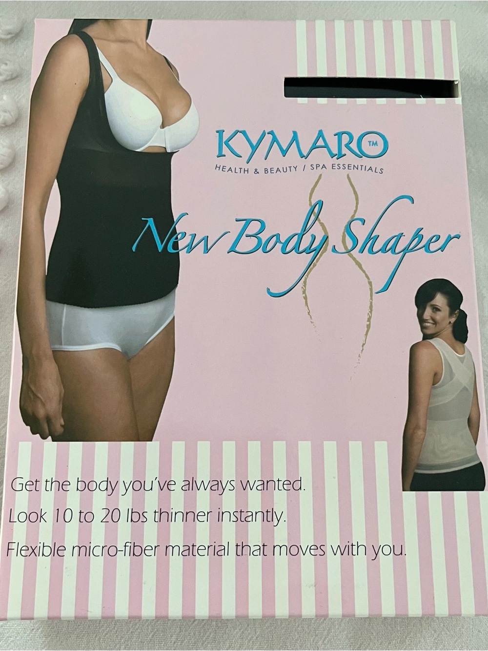 Vintage 2007 Global Direct Kymaro XL Black Top New Body Shaper Micro-Fiber